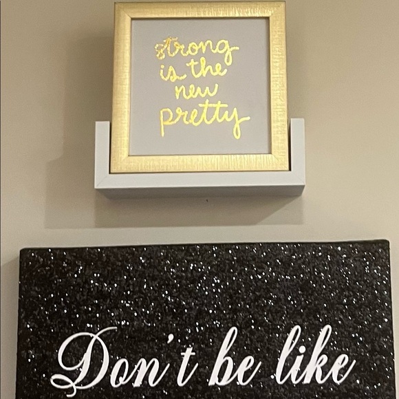 Gold “strong is the new pretty” Framed Picture. - Picture 4 of 9